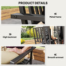 Outsunny 4 PCs Stackable Outdoor Garden Chairs with Metal Slatted Design, Black