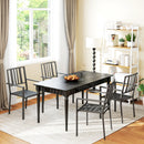 Outsunny 4 PCs Stackable Outdoor Garden Chairs with Metal Slatted Design, Black