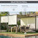 Outsunny 3 x 4m utdoor Garden Pergola with LED Lights Cream White