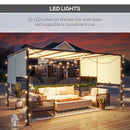 Outsunny 3 x 4m utdoor Garden Pergola with LED Lights Cream White