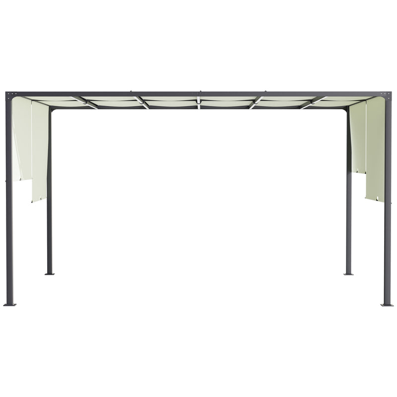 Outsunny 3 x 4m utdoor Garden Pergola with LED Lights Cream White