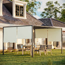 Outsunny 3 x 4m utdoor Garden Pergola with LED Lights Cream White