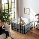 PawHut Whelping Box W/ Washable Whelping Pad, Wind-Resistant Cloth, Black