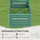 Outsunny Galvanised Steel Outdoor Raised Bed w/ Reinforced Rod, Light Green