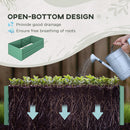 Outsunny Galvanised Steel Outdoor Raised Bed w/ Reinforced Rod, Light Green