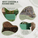 Outsunny Galvanised Steel Outdoor Raised Bed w/ Reinforced Rod, Light Green