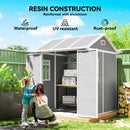Outsunny 6 X 6ft Plastic Garden Shed With Floor, Window, Vents, Grey