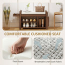 HOMCOM Shoe Bench Cushioned Seat 100 cm Dark Brown and Cream