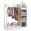 AIYAPLAY Kids Cloth Rail With Storage Shelf, Boxes, Mirror For Bedroom