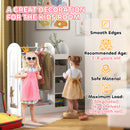 AIYAPLAY Kids Cloth Rail With Storage Shelf, Boxes, Mirror For Bedroom