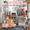 AIYAPLAY Kids Cloth Rail With Storage Shelf, Boxes, Mirror For Bedroom
