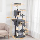 PawHut Cat Tree, 202cm Cat Tower With 2 Condos, 2 Hammocks, 2 Perches