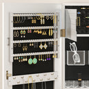 HOMCOM Door Hanging or Wall Mounted Jewellery Cabinet w/ Mirror Lining