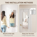 HOMCOM Door Hanging or Wall Mounted Jewellery Cabinet w/ Mirror Lining