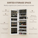 HOMCOM Door Hanging or Wall Mounted Jewellery Cabinet w/ Mirror Lining