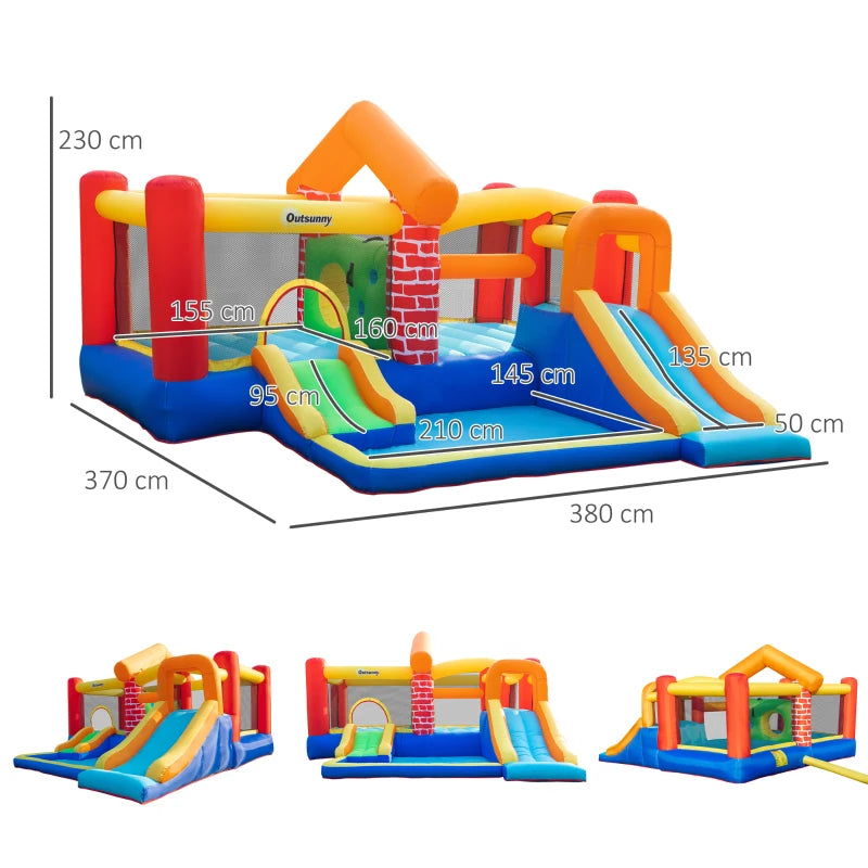 Outsunny Bouncy Castle with Pool and Slides - Extra Large