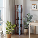 HOMCOM RGB LED Floor Lamp with Shelves and Remote Control for Bedroom