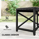 Outsunny Outdoor Coffee Table, PE Rattan Side Table w/ Plastic Board, Black