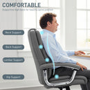 HOMCOM Office Chair 180kg, High Back Desk Chair with Spring Cushion, Grey