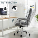 HOMCOM Office Chair 180kg, High Back Desk Chair with Spring Cushion, Grey