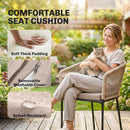 Outsunny Garden Chairs Set Of 2, Rattan Dining Chairs With Cushions, Natural