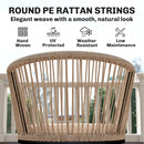 Outsunny Garden Chairs Set Of 2, Rattan Dining Chairs With Cushions, Natural