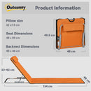 Outsunny 2 Pieces Outdoor Beach Mat Steel Reclining Chair Set Orange