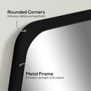 HOMCOM Rectangle Mirror, Wall Mirror with Steel Frame for Bathroom, Black