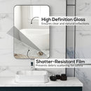 HOMCOM Rectangle Mirror, Wall Mirror with Steel Frame for Bathroom, Black