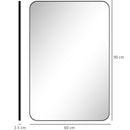 HOMCOM Rectangle Mirror, Wall Mirror with Steel Frame for Bathroom, Black