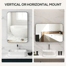 HOMCOM Rectangle Mirror, Wall Mirror with Steel Frame for Bathroom, Black
