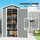 Outsunny 4 X 3 Ft Plastic Small Garden Shed With Lockable Door, Light Grey