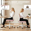 HOMCOM Armless Office Chair with Mesh Back, Pink