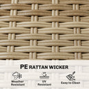 Outsunny 4 Seater Rattan Dining Set with Parasol, Light Brown
