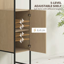 HOMCOM Tall Bathroom Cabinet with 3 Open Shelves Adjustable Shelf
