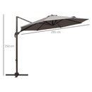 Outsunny Cantilever Banana Parasol 4m - Grey