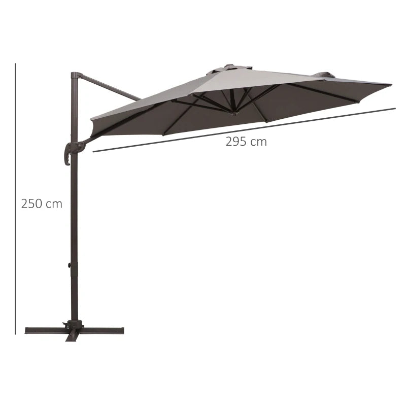 Outsunny Cantilever Banana Parasol 4m - Grey