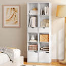 HOMCOM Narrow Bookshelf with Drawer, Tall Bookcase for Living Room, White