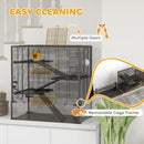 PawHut 4 Tiers Hamster Cage w/ Deep Tempered Glass Bottom 78.5 x 48.5 x 80cm