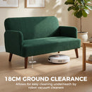 HOMCOM 2 Seater Sofa with 21cm Thick Padding and Wood Legs, Dark Green