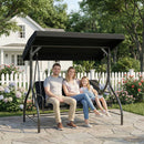 Outsunny 3 Seater Canopy Swing Chair Porch Hammock Bed, Black