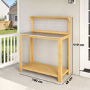 Outsunny Wooden Potting Bench Table with Aluminium Worktop