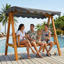 Outsunny 3 Seater Garden Swing Seat with Canopy, Outdoor Hammock Bench
