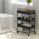HOMCOM 3-Tier Storage Trolley, Storage Cart With Mesh Backets, Wheels