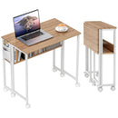 HOMCOM 80 Cm Foldable Computer Desk On Wheels For Small Spaces