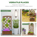Outsunny Wooden Planter with Trellis, Raised Bed for Garden, Brown