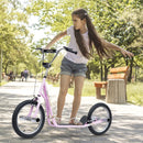 HOMCOM Teen Big Wheel Push Scooter -  Pink