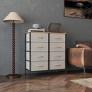 HOMCOM 8 Drawer Fabric Chest of Drawers w/ Wooden Top for Hallway