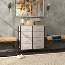 HOMCOM 8 Drawer Fabric Chest of Drawers w/ Wooden Top for Hallway