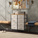 HOMCOM 8 Drawer Fabric Chest of Drawers w/ Wooden Top for Hallway